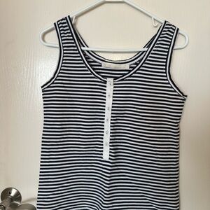 Striped Black and White Sleeveless Top